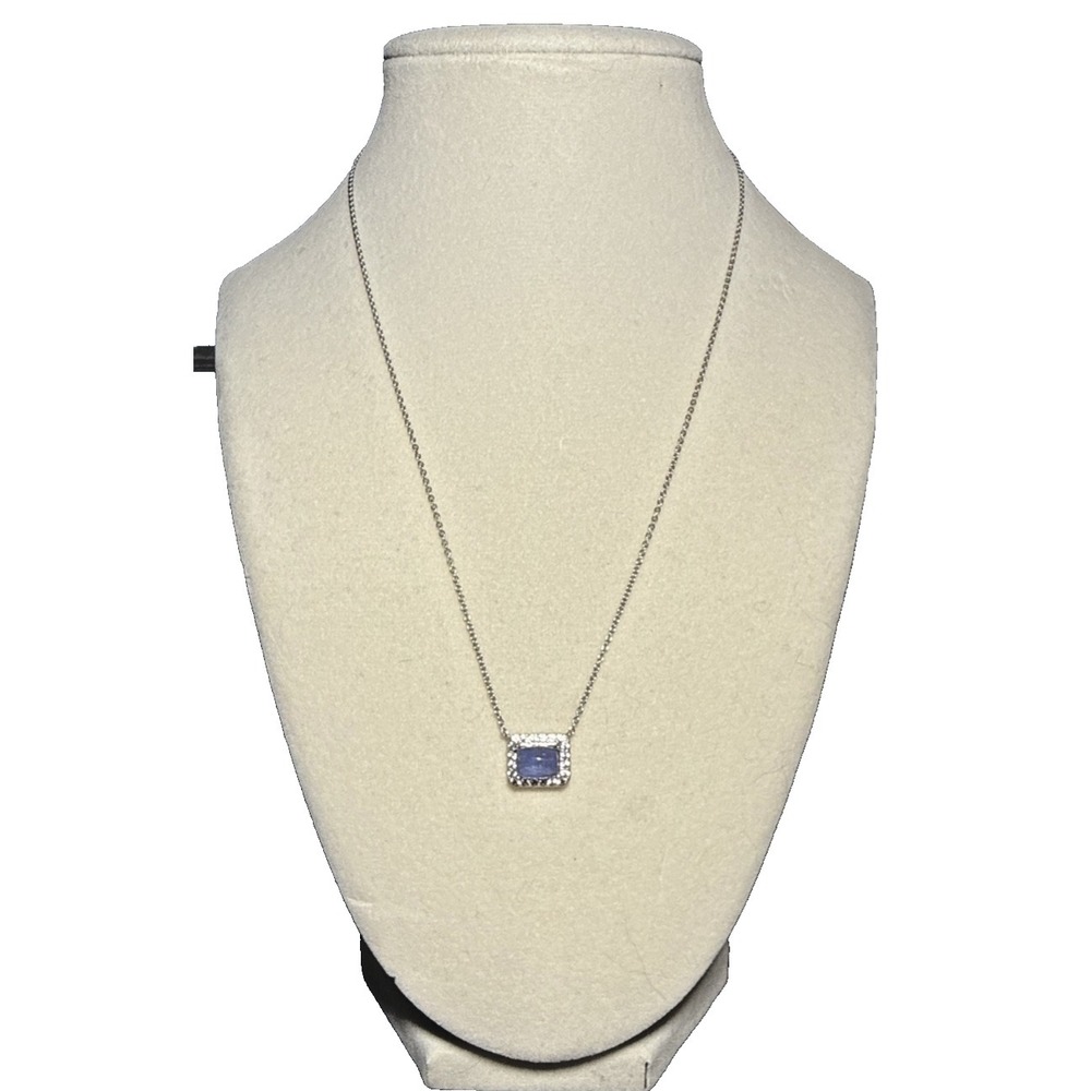 MLD TH Marked Sterling Silver 925 Necklace Periwinkle Pendant J-9F